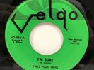TWO PLUS TWO   I'm Sure / Look Around. 1966 Northern soul 45 on VELGO