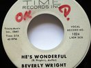 BEVERLY WRIGHT 45 Big things are happening He's wonderful TIME pop MINT- #2327