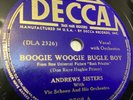 Boogie Woogie Bugle Boy   Andrews Sisters -  1941 Decca 3598 - 78 RPM ORIGINAL