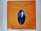 rare JOHNNY HALLYDAY dédicacé- JOHNNY chante HALLYDAY pochette carton