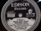 Bring Back Those Minstrel Days Edison Record Al Campbell My Cutey's Due at Two