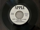 John Lennon Yoko Ono Happy Xmas White Label Promo Single Apple 45 VG/VG+ Beatles