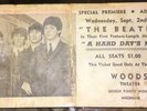 BEATLES A HARD DAYS NIGHT 9-2-64 MOVIE TICKET-SPECIAL PREMIERE-MICHIGAN