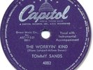 Rare 1958 TOMMY SANDS Rock’n Roll/Rockabilly 78 RPM Record. The Worryin’ Kind