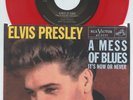 Rare Elvis Presley 45 & Picture Sleeve - A Mess Of Blues - RCA Victor, Red Vinyl