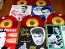 5 RARE ELVIS UNPLAYED MINT SUN RED VINYL 45s/PIC SLEEVES: 