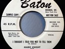 HEAR IT 50's R&B Promo 45 rpm Marie Knight 