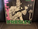 Elvis Presley  First album w/ SUPER RARE PROMO CARD.  Dark Pink and Green Letter
