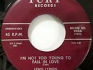 LEWIS LYMON Teenchords 45 I'm Not too young To Fall In Love FURY 2nd  Kz 1018