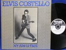 LP ELVIS COSTELLO - MY AIM IS TRUE / RARE 1977 GERMAN 1st PRESS BLUE LETTERS