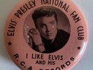 WOW 1956 Pin Button Elvis Presley National Fan Club - No LPM Record EPA 45