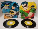Vintage 1966 Batman and Robin 45 RPM Records w/ Cutout Sleeve Set of 2