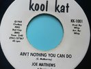 Northern Soul 45 Joe Matthews-Ain't Nothing You Can Do- Kool Kat 70s Reissue
