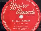 PAUL BOWLES THE GLASS MENAGERIE MAX MARLIN/HARP MOODS MAJOR RECORDS 78 RPM 106-9