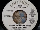 BLUE OYSTER CULT-Cities On Flame w/ Rock & Roll 45 (DJ PROMO) VG+ 1972 Columbia