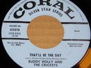 BUDDY HOLLY & CRICKETS That'll Be The Day DJ Copy WLP Promo 45 & Sleeve Coral M