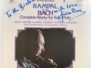 signed JEAN PIERRE RAMPAL: Bach Complete Work For Solo Flute 3-LPs RCA w/ insert