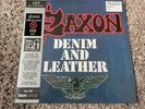 SAXON DENIM AND LEATHER HMV CENTENARY EXCLUSIVE RED BLACK SPLATTER VINYL LP NEW