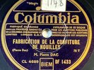 Pierre Dac : Fabrication de la confiture de nouilles 78 RPM COLOMBIA DF 1433 EX