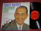 PERCY FAITH - AUTOGRAPHED / SIGNED RECORD LP Greatest Hits SUMMER PLACE THEME