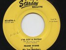 HEAR-Rare Country Bopper 45- Frank Evans- I've Got A Patent- Starday Custom Pres