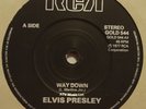 ELVIS PRESLEY 45. VERY RARE SOLID BLACK. WAY DOWN/MOODY BLUE. NEAR EXCELLENT.