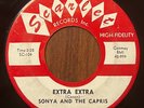 SONYA AND THE CAPRIS - Private Party / Extra Extra SCARLET  R&B Doo Wop 45 RARE