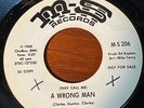 Northern Soul  45 PROMO Tony Clarke A Wrong Man M-S Records #206  LBL
