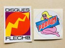 2 autocollants CLAUDE FRANCOIS DISQUES FLECHE PODIUM magazine disque 45T 33T