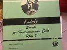 JANOS STARKER. KODALY-SONATA FOR UNACCOMPANIED CELLO OPUS B 1950 VG+