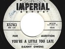 DANNY OWENS Youre A Little Too Late WL 45 ORIG '61 US IMPERIAL NORTHERN SOUL VG+