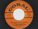 ROCKABILLY 45 -JOHNNY BURNETTE TRIO- THE TRAIN KEPT A ROLLIN' - HEAR  1956 CORAL