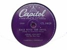 GENE VINCENT - Race With The Devil / Gonna Back Up Baby 78 rpm disc