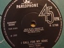 BILLY FURY 45, I CALL FOR MY ROSE.  1969 PARLOPHONE label. NEAR MINT condition.
