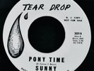 SUNNY & THE SUNGLOWS Talk To Me + Pony Time Rare Soul Promo 45  TEAR DROP #3014