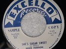 45 RPM R&B EDDIE HUDSON, THAT LONG LOST BABY/ SHE'S SUGAR SWEET, N. MINT PROMO