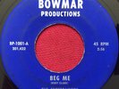 THE ENTERTAINERS   BEG ME (1967) RARE NORTHERN SOUL 45  LISTEN  BOWMAR NC