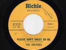 '61 R&B/DooWop SINCERES Please Don't Cheat On Me/If You Should Leave Me M- HEAR