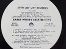 Barry White's Greatest Hits White Label Promo Disco Mix 20th Century  LP EX