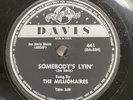 Doo Wop-78 RPM-The Millionaires-Somebody's Lyin/Kansas Kapers-Rare-E+