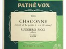 RUGGIERO RICCI J.S.Bach solo violin chaconne french 1953 Pathe-Vox VIP 45.360 EP