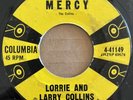 LORRIE AND LARRY COLLINS  - Mercy (Columbia) - 45 Rockabilly EX Collins Kids