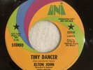 ELTON JOHN - TINY DANCER /RAZOR FACE, UNI 55318, PROMO 45, 1971, MINT, UNPLAYED