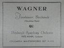 Wagner Tannhauser Bacchanale Fritz Reiner 78 RPM 1941 Columbia Masterworks X-193