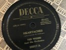 78 RPM HEARTACHES Ted Weems ELMO TANNER Whistler 1947'  Decca Jukebox Record