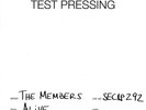 The Members(Test Pressing Vinyl LP)Alive-Secret-SECLP292-UK-2023-M/M