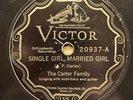 Pre War Hillbilly-78rpm- The Carter Family- Single Girl, Married Girl 20937