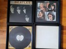 4 Beatles LP Vinyl Album Frame Display Record Wall Art White Meet Let it Be