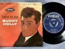 BUDDY HOLLY - LISTEN TO ME E.P. rare UK 1958 EP / ROCK ’N’ ROLL / NO GLASSES