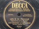 78 RPM Life is So Peculiar You Rascal You Louis Armstrong Decca 27212